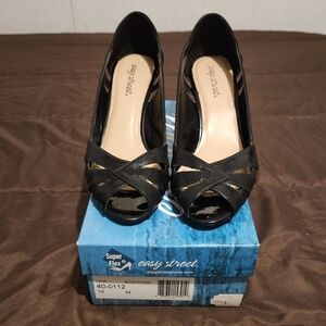 Easy Street Black Patent Heels